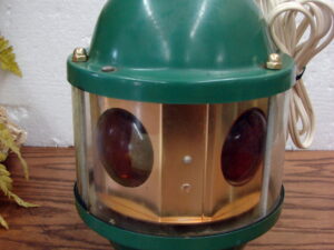 Vintage 1960 Swiss Golden Beacon Revolving Multi colored Disco Party Lamp Tested