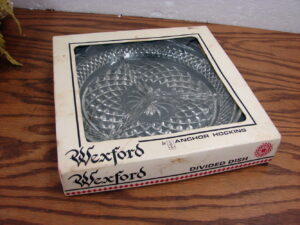 Vintage Anchor Hocking Wexford MCM Divided Relish Dish NIB 8 1/2"
