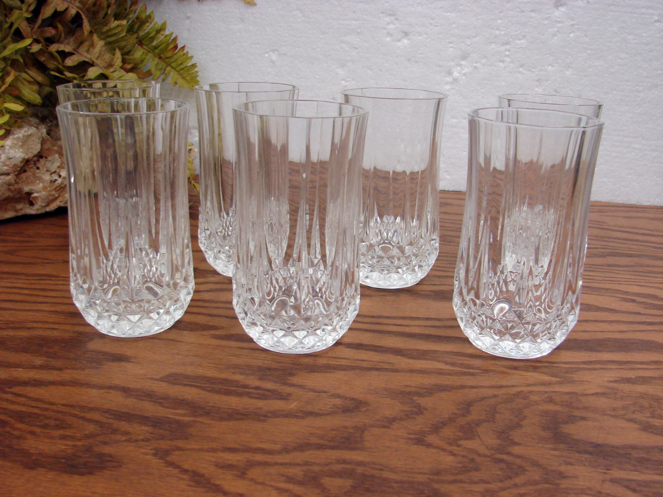 Set/7 Cristal d'Arques Longchamp Crystal 12 oz Flat Tumbler France 5 1/4" Tall - Image 2