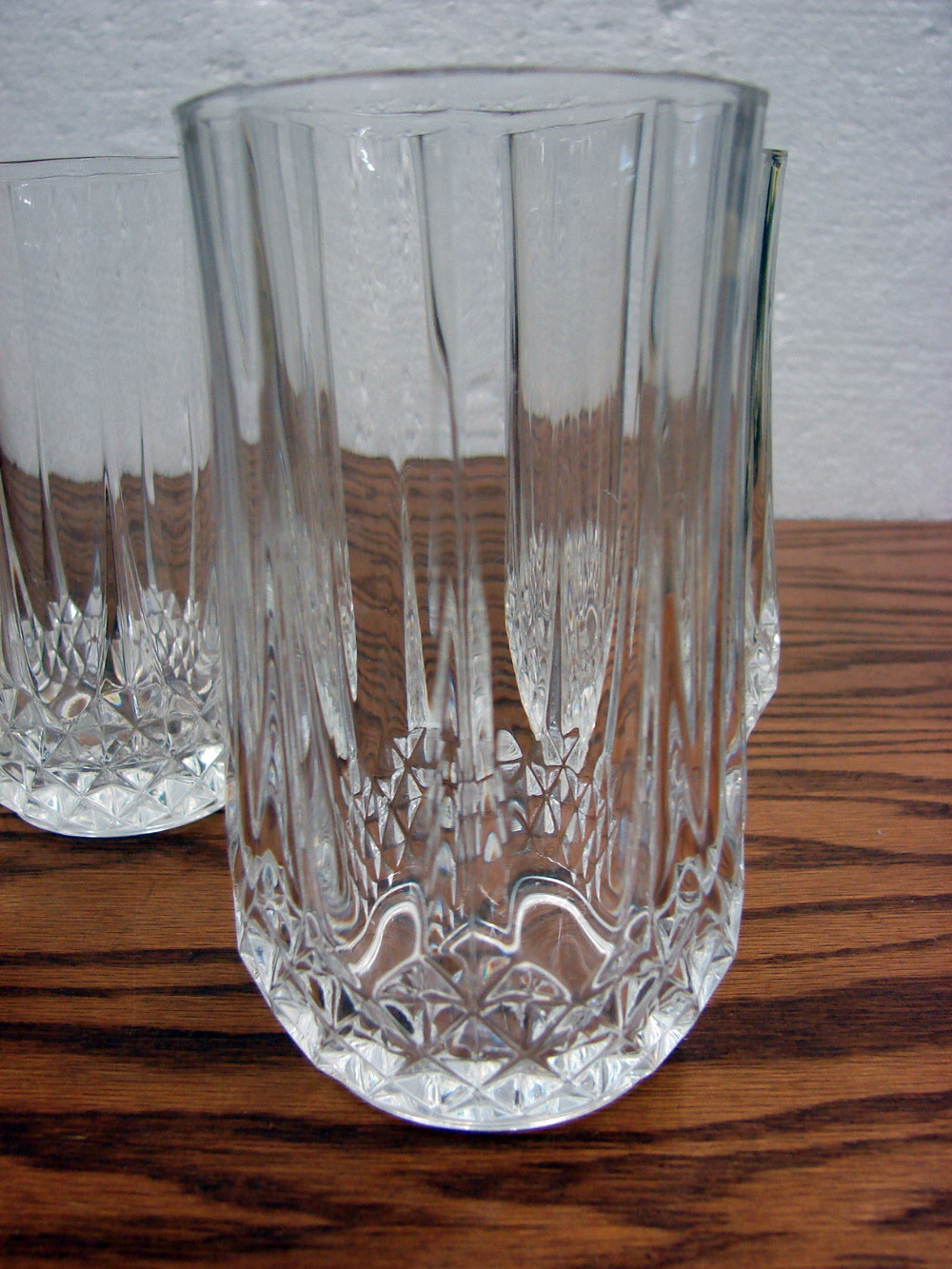 Set/7 Cristal d'Arques Longchamp Crystal 12 oz Flat Tumbler France 5 1/4" Tall