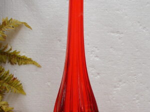 Vintage Swung Glass Amberina Bittersweet Persimmon Epic Column Vase 18" Viking Glass