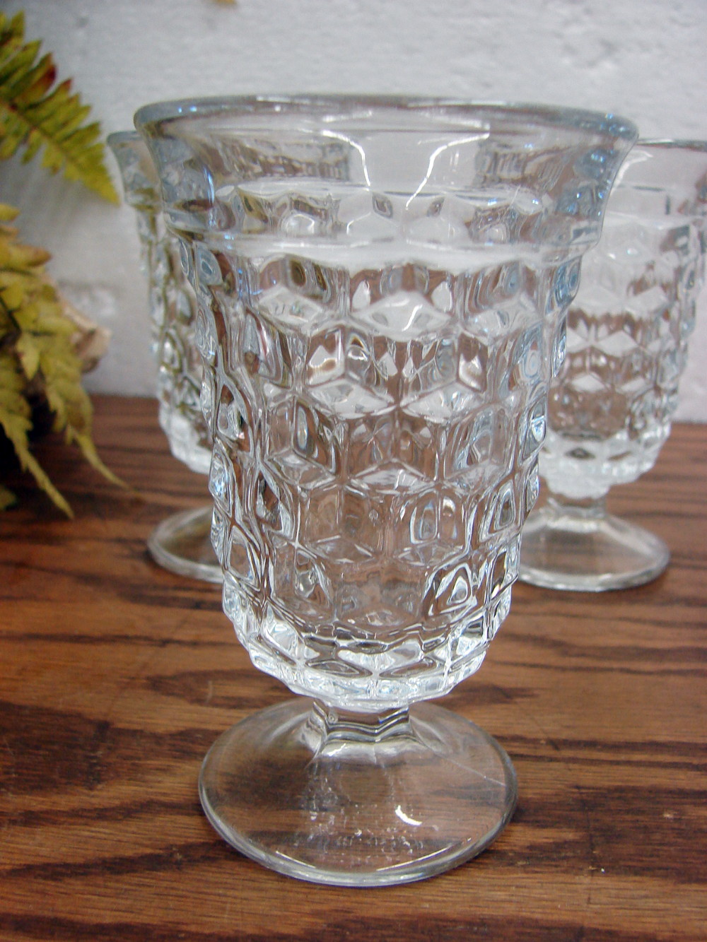 Set/8 Vintage Fostoria American Clear Glass Juice Glasses 4 3/4" Flared