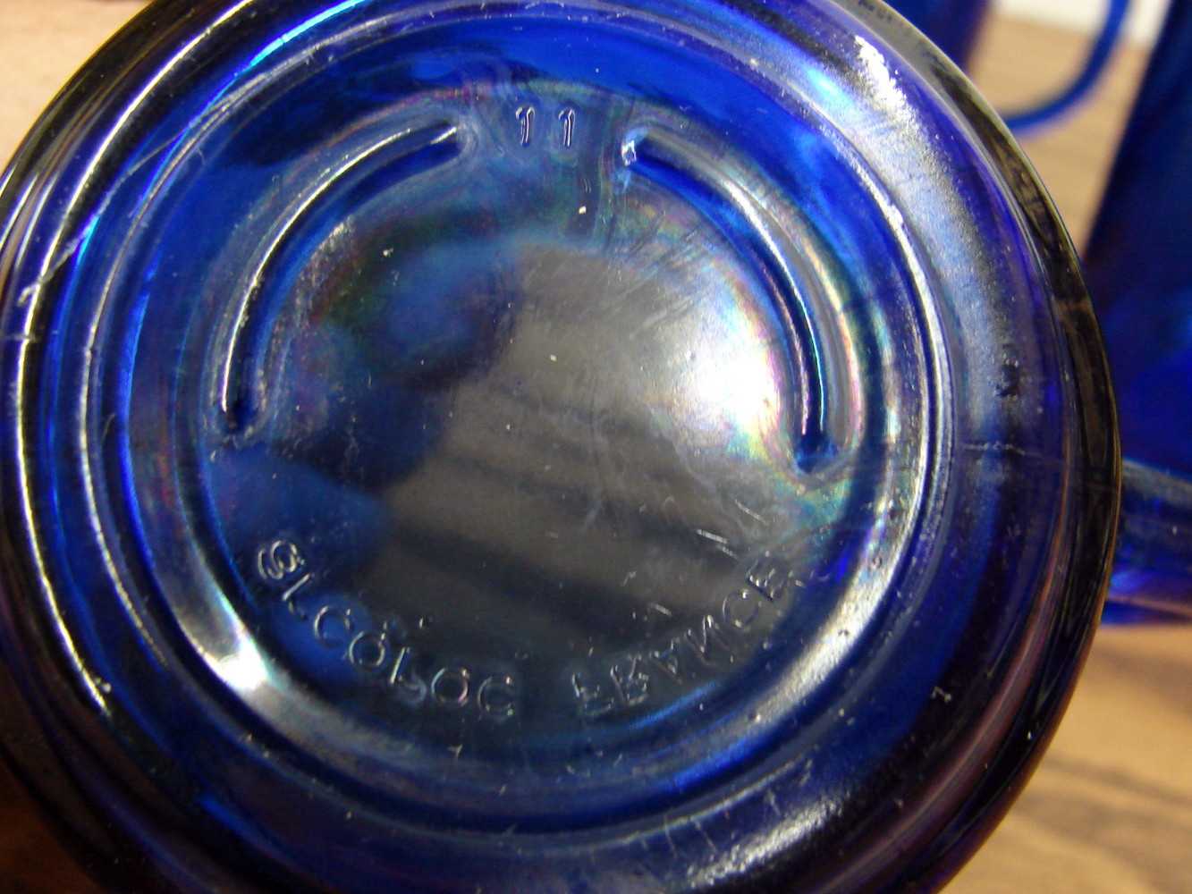Set/4 Used Vintage Arcoroc France Cobalt Blue Dinnerware Swirl Mug - Image 2