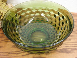 Vintage Indiana Glass Whitehall Colony Avocado Green Punch Serving Bowl