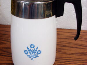 6 Cup Vintage Corning Ware Blue Cornflower Percolator Stove Top Coffee Maker Lid as is