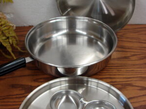 Vintage Carlton Ware 18/8 Stainless Steel Egg Poacher Saute Pan 10" w/ Lid
