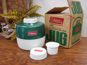 Vintage Snow-Lite Jug Coleman Green White 1 Gallon #5506B700 Lid Cup w/ Box