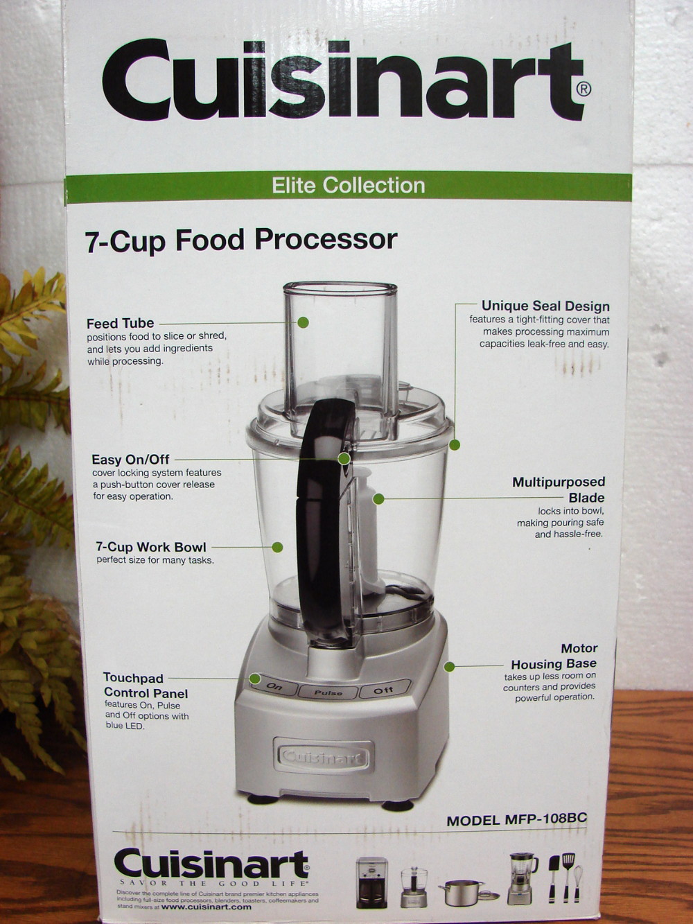 Brand New Cuisinart 7 Cup Elite MFP-108BC Food Processor Simple To Use On Off Pulse Buttons - Image 4