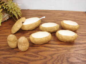 Vintage Enesco Realistic Baked Potato Topping Serving Set 9 Pieces w/ Labels