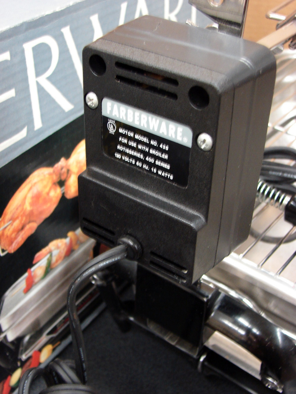 Farberware Open Hearth Electric Broiler & Rotisserie #455N Complete w/ Box and Manual - Image 6
