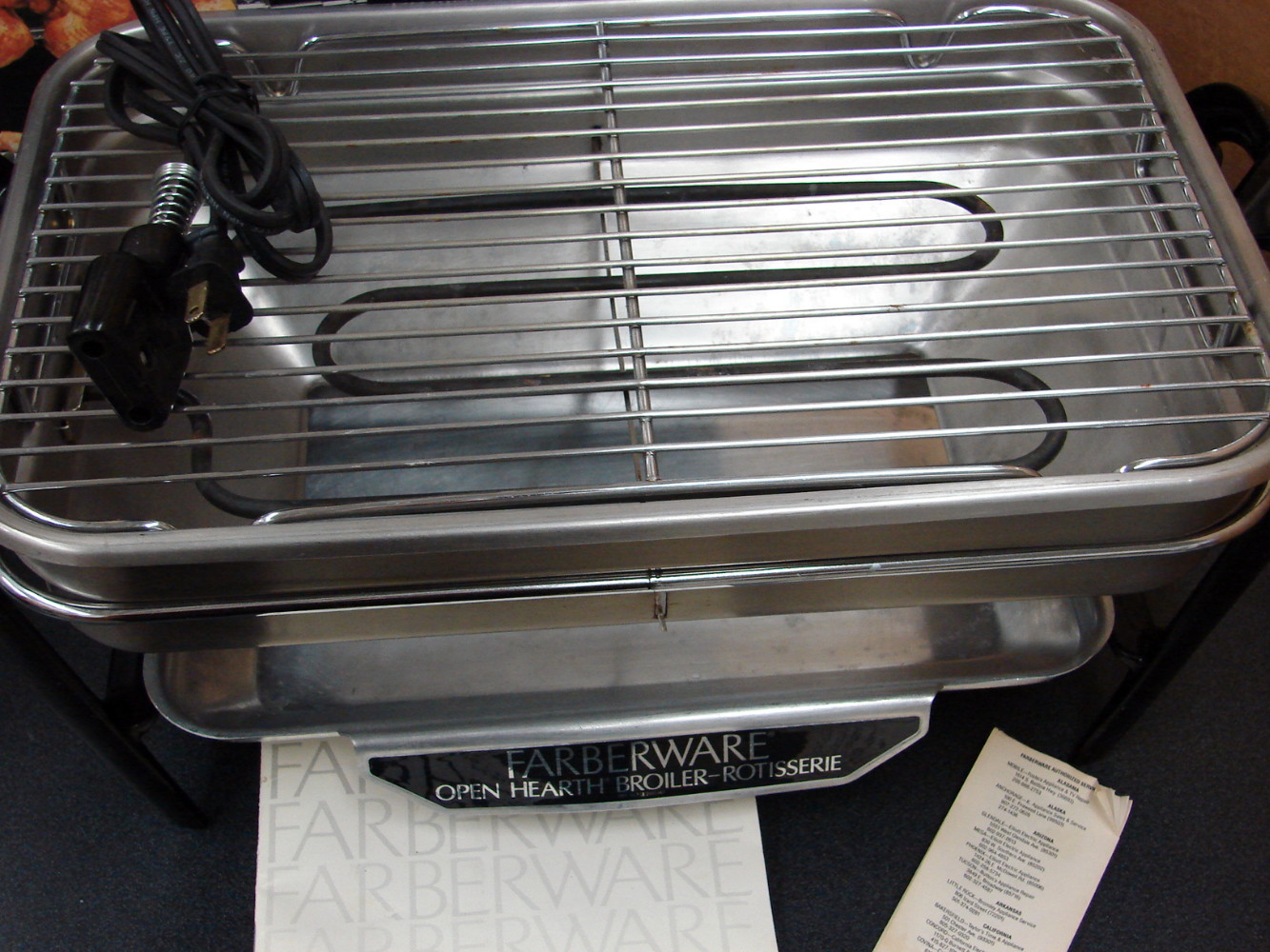 Farberware Open Hearth Electric Broiler & Rotisserie #455N Complete w/ Box and Manual - Image 5
