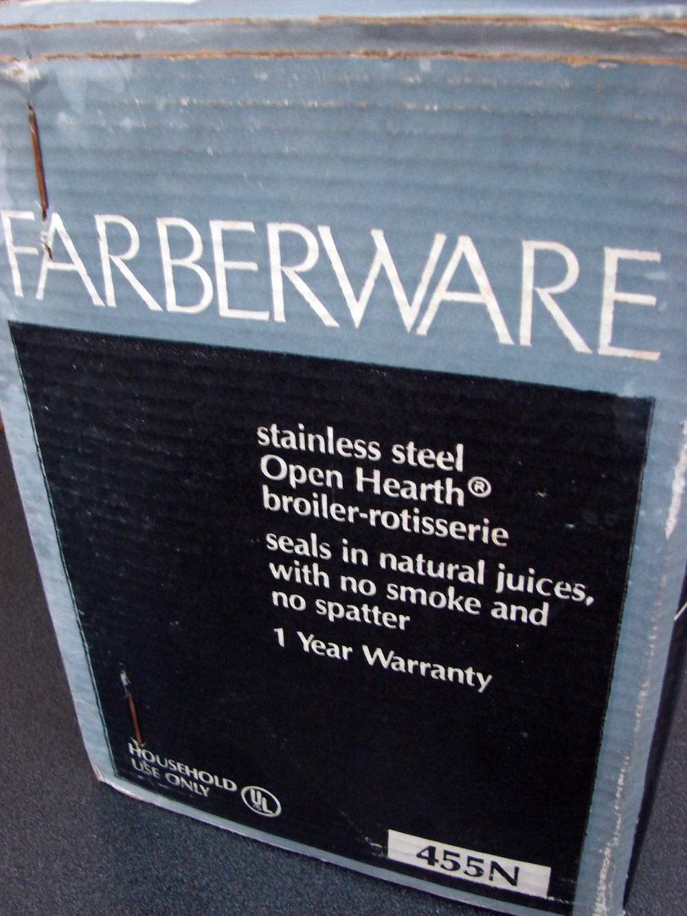 Farberware Open Hearth Electric Broiler & Rotisserie #455N Complete w/ Box and Manual - Image 3