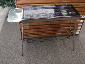 Brand New Portable Stainless Steel Folding Charcoal BBQ Shish Kabob Grill w/ Racks Tailgating