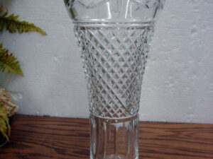 Vintage Heavy Lead Crystal Vase Galway Irish Leah 12" x 6" Long Stem Roses