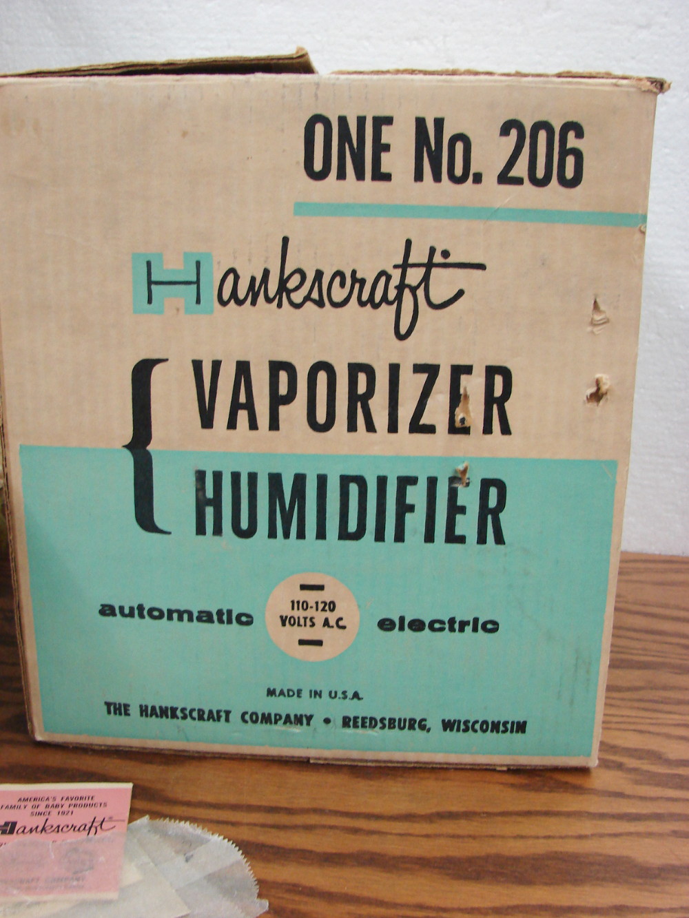 Like New Vintage Hankscraft #206 Turquoise MCM Vaporizer Humidifier in Box Tested Working - Image 2