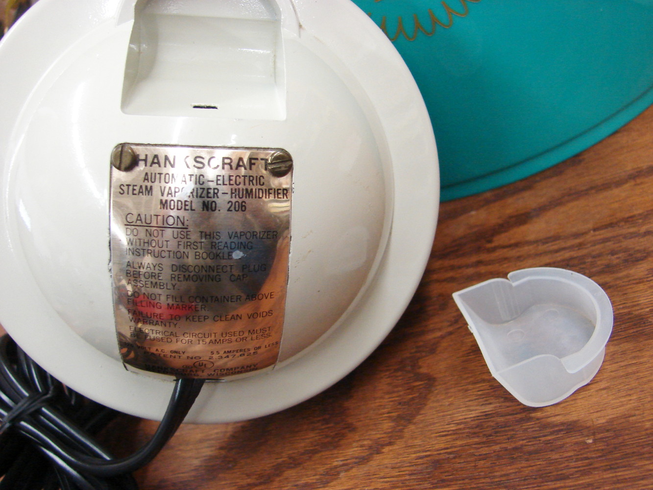 Like New Vintage Hankscraft #206 Turquoise MCM Vaporizer Humidifier in Box Tested Working - Image 5