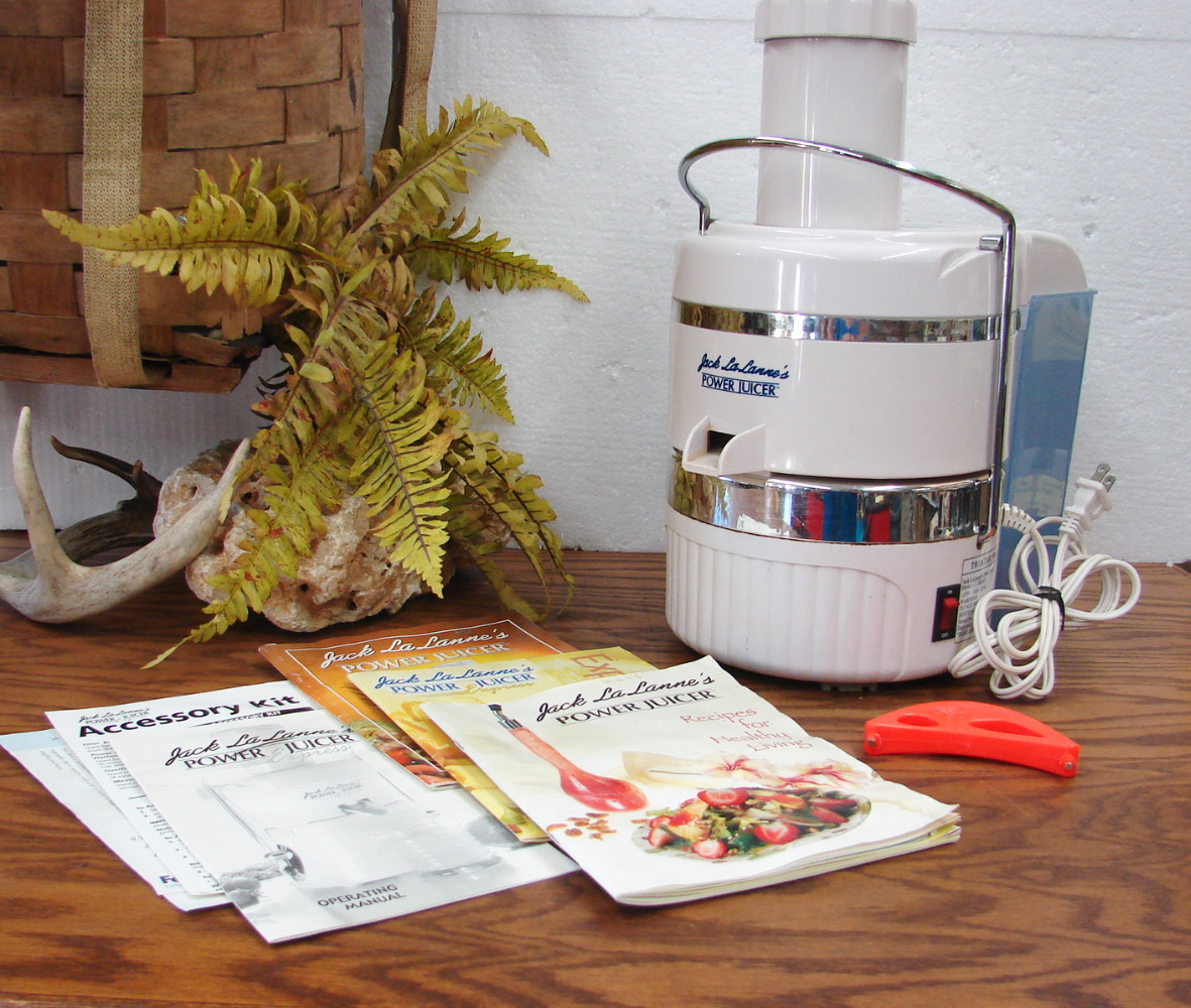 Complete Tristar Jack LaLanne's Power Juicer Centrifuge White Model CL-003AP Tested 3 Books