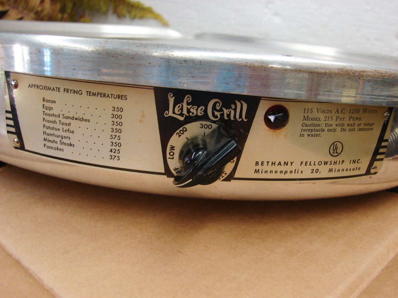 Super Nice Vintage #215 Bethany Fellowship Lefse Griddle Grill Tested Working w/ Original Box - Image 3