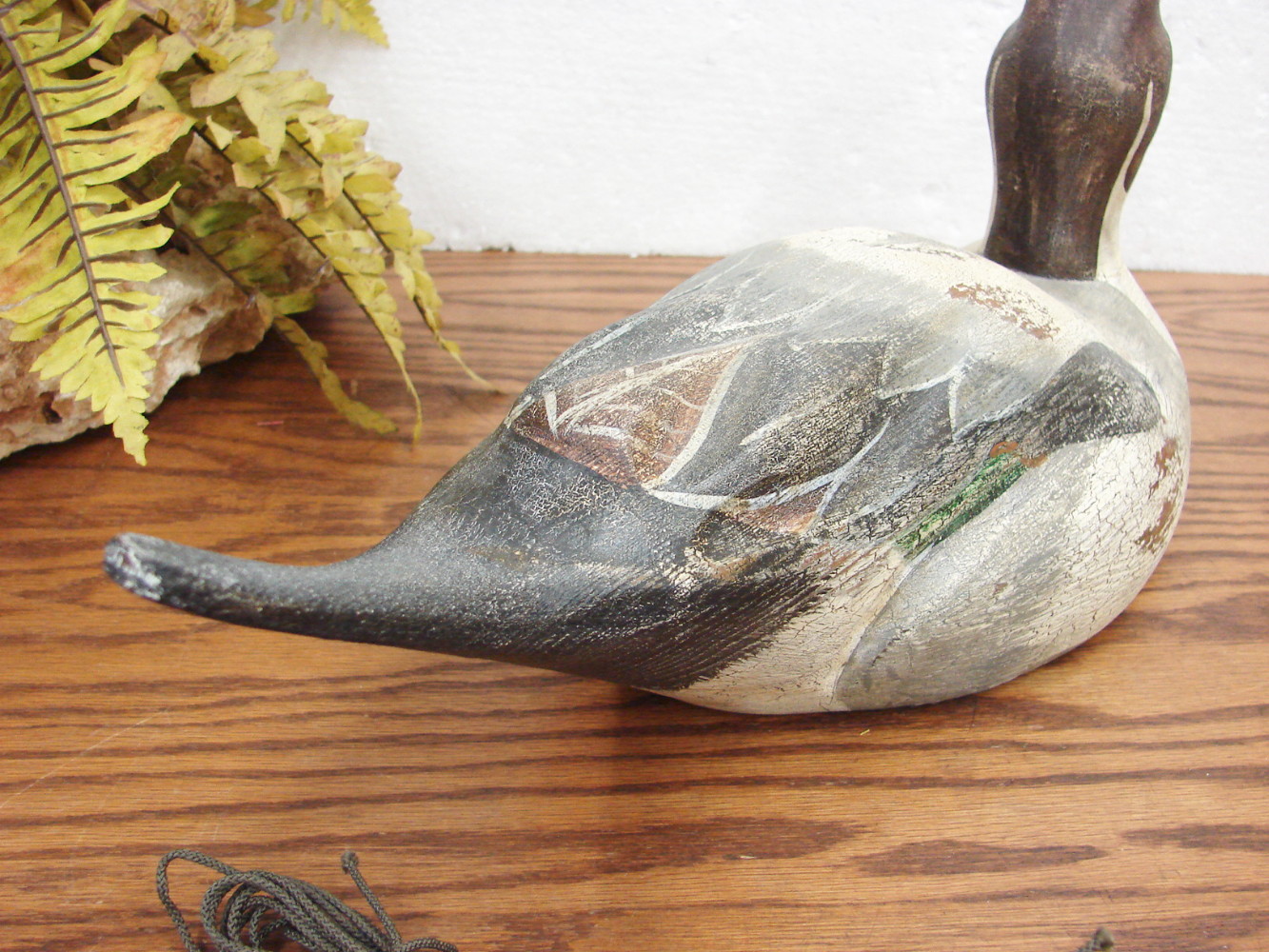 Wooden David Maas Pintail Drake Duck Decoy w/ Weight Ducks Unlimited Special Edition 1992-93 - Image 4