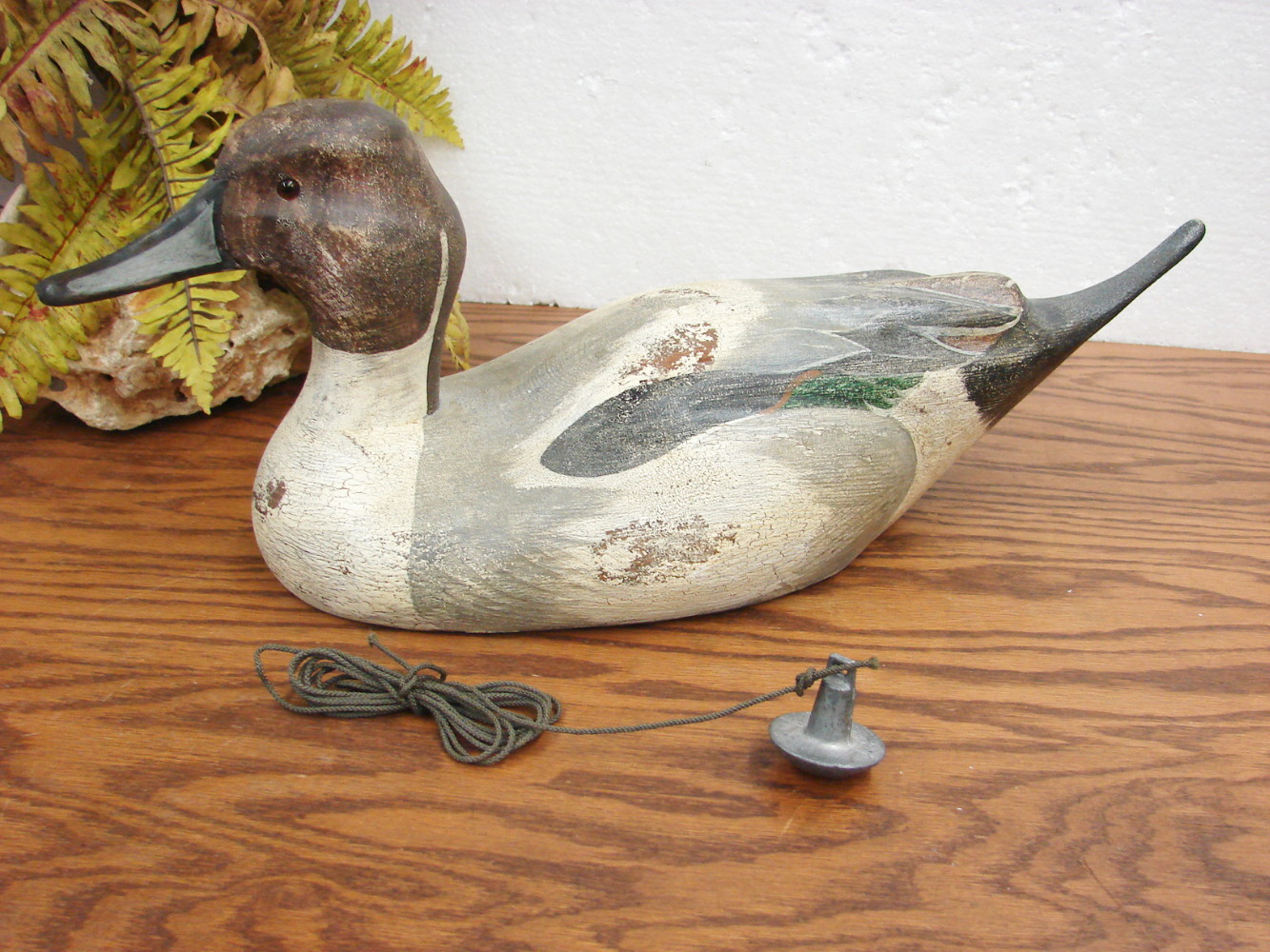 Wooden David Maas Pintail Drake Duck Decoy w/ Weight Ducks Unlimited Special Edition 1992-93