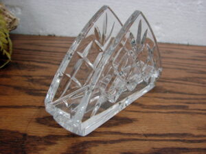 Mikasa Home Beautiful Crystal Cut Triangle Napkin Holder