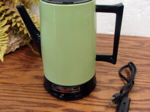 Vintage Green Mirro Matic 9 Cup Automatic Electric Coffee Percolator M-0175-37 Tested Working