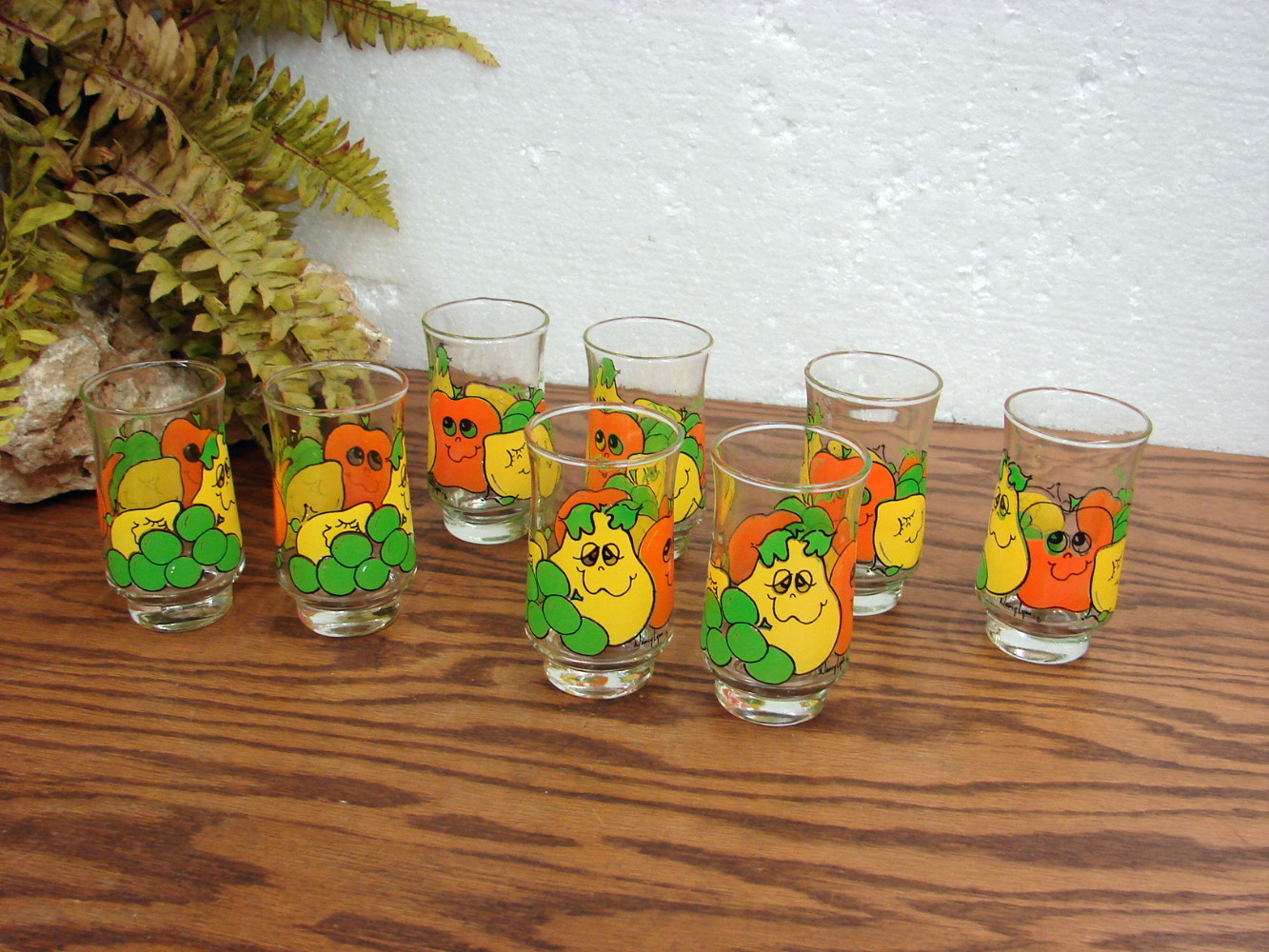 Set/8 Vintage Anchor Hocking Nancy Lynn Smiling Fruit Juice Glasses 1970's - Image 2