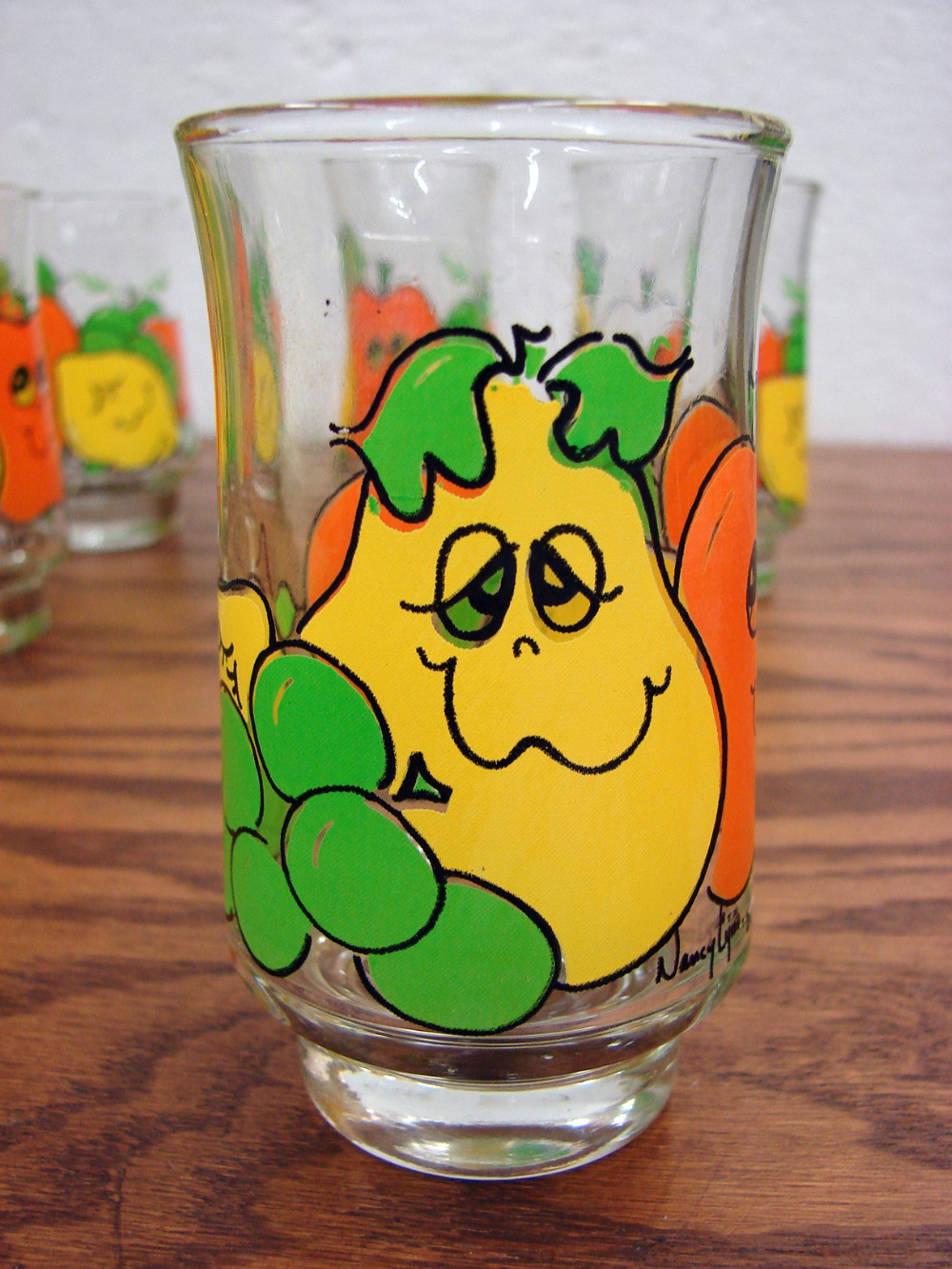 Set/8 Vintage Anchor Hocking Nancy Lynn Smiling Fruit Juice Glasses 1970's - Image 5