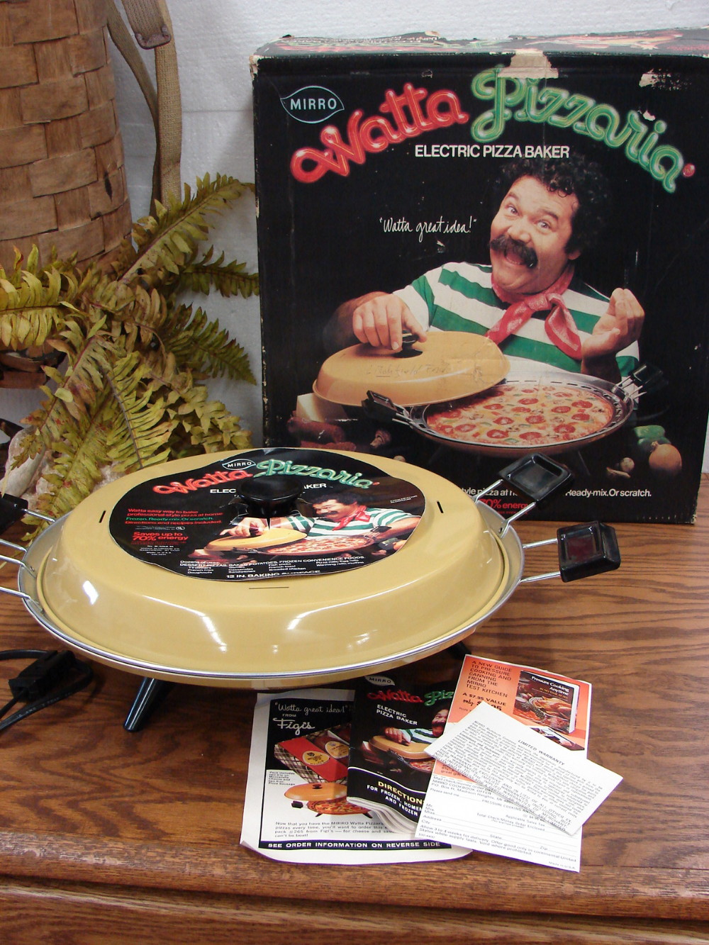 Like New Vintage Mirro Watta Pizzaria Round Electric Pizza Baker Maker Original Box