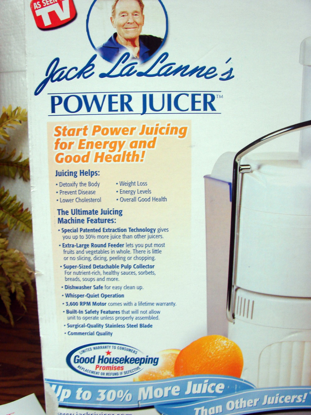Like New Tristar Jack LaLanne's Power Juicer Centrifuge Model CL-003AP Tested in Box - Image 4