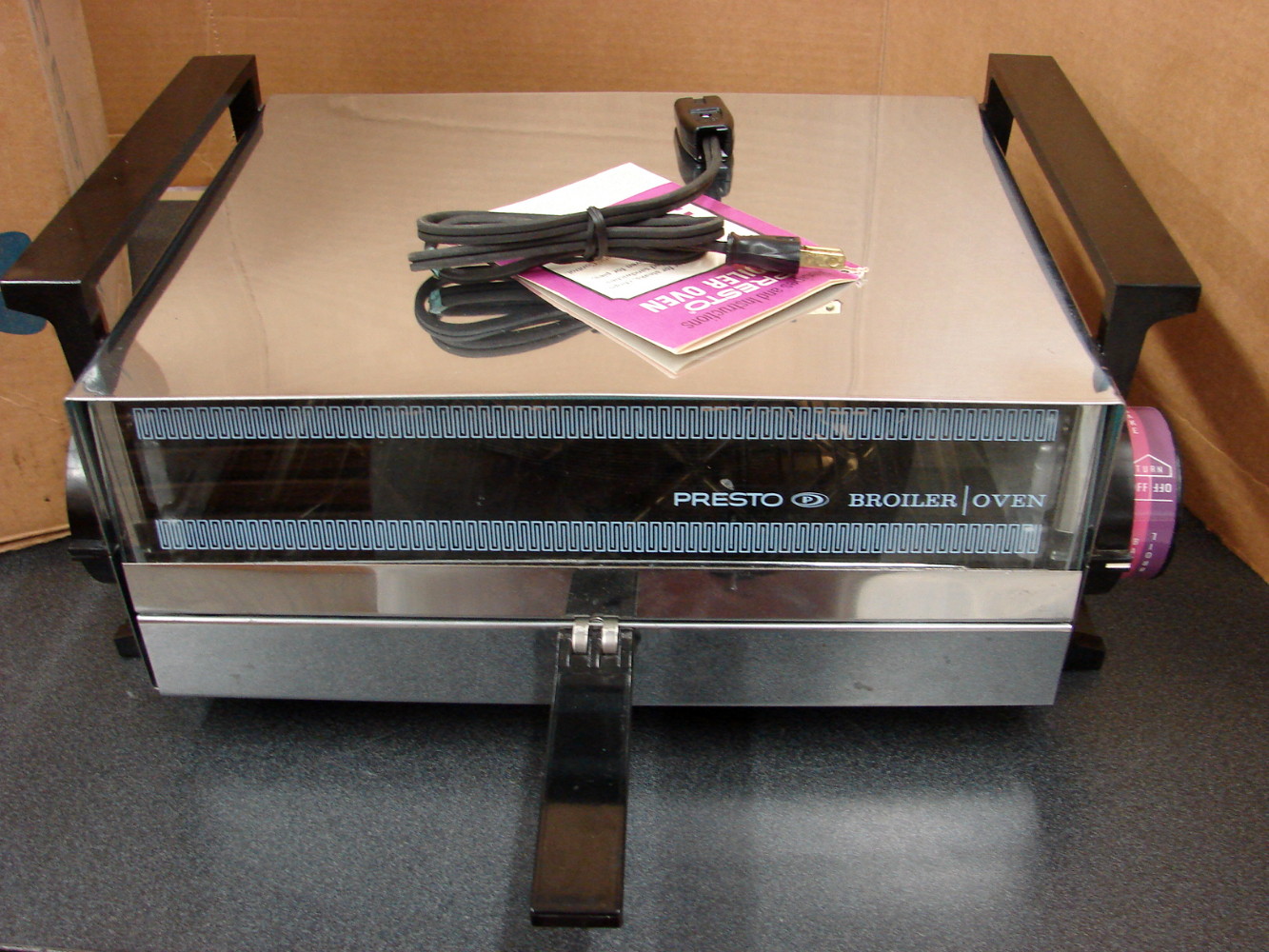 Complete Vintage Super Clean Presto Broiler Oven w/ Original Box #B02 Tested Working - Image 2