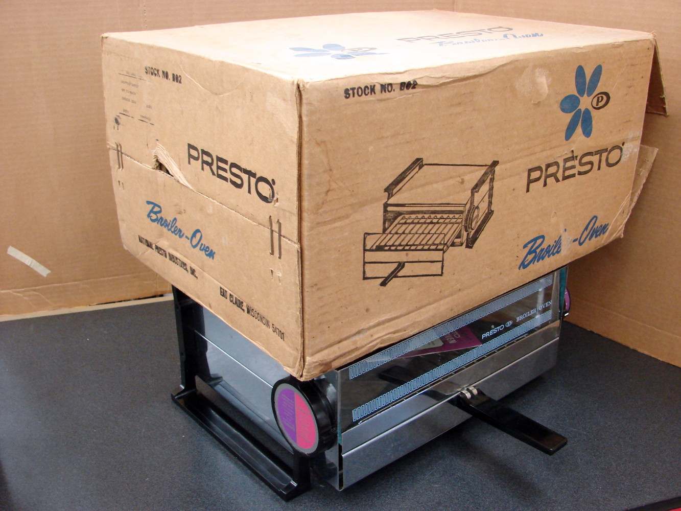 Complete Vintage Super Clean Presto Broiler Oven w/ Original Box #B02 Tested Working - Image 4