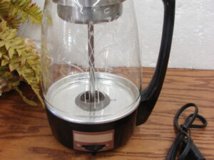 Vintage Proctor Silex Clear Glass Flower Bouquet Electric Coffee Percolator Tested Works #70503