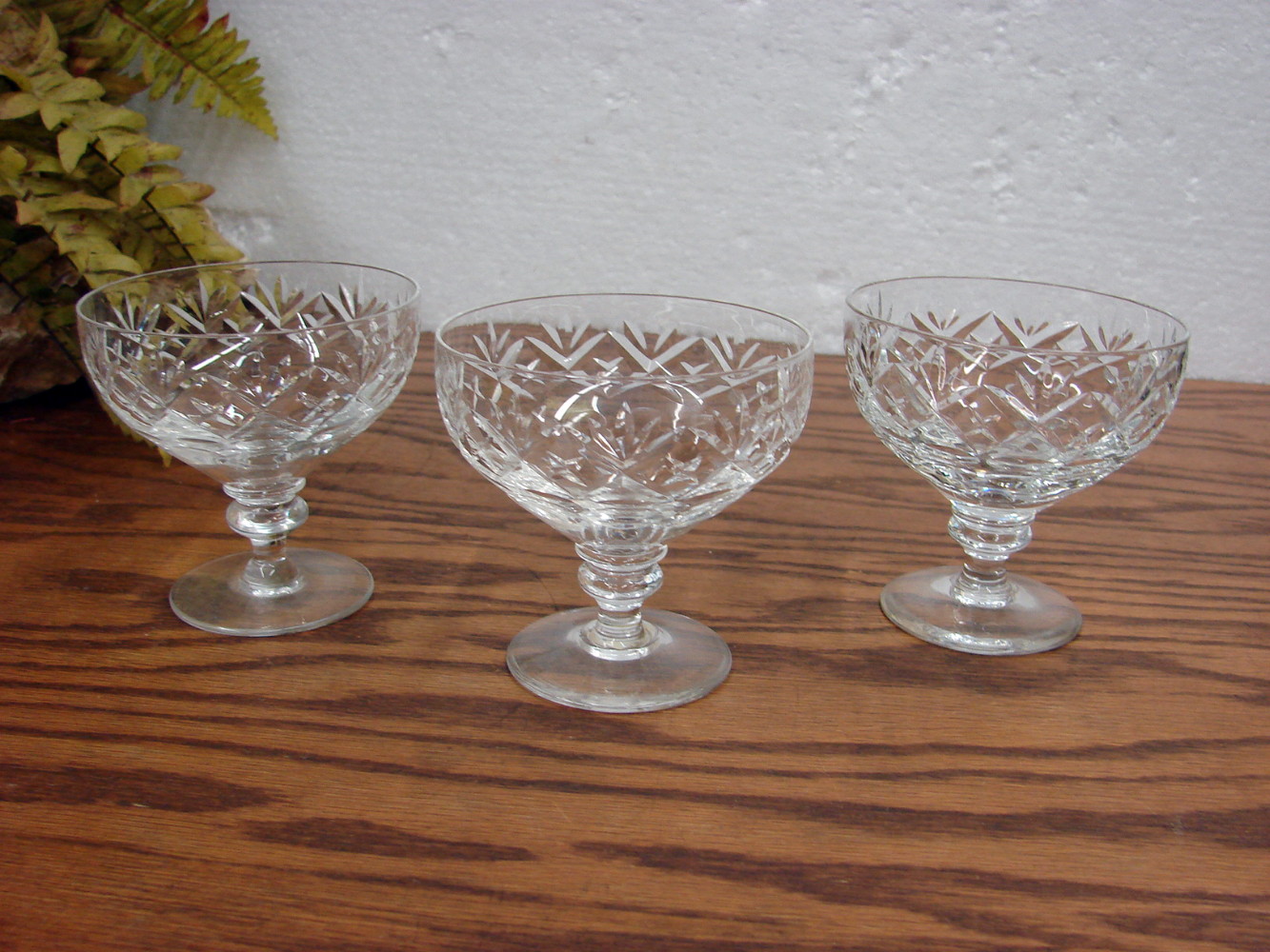 Set/3 Webb Corbett Georgian 3 3/8" Stemmed Glasses 1940's Stemware