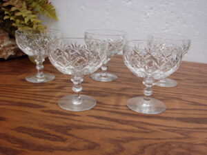 Set/5 Webb Corbett Georgian 3 7/8" Stemmed Glasses 1940's Stemware