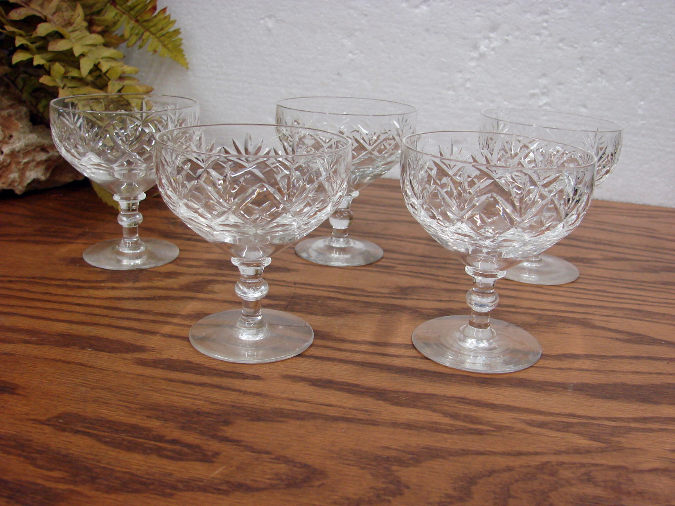 Set/5 Webb Corbett Georgian 3 7/8" Stemmed Glasses 1940's Stemware
