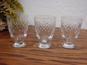 Set/3 Webb Corbett Georgian 4 5/16" Stemmed Glasses 1940's Stemware