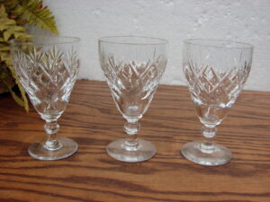 Set/3 Webb Corbett Georgian 4 9/16" Stemmed Glasses 1940's Stemware