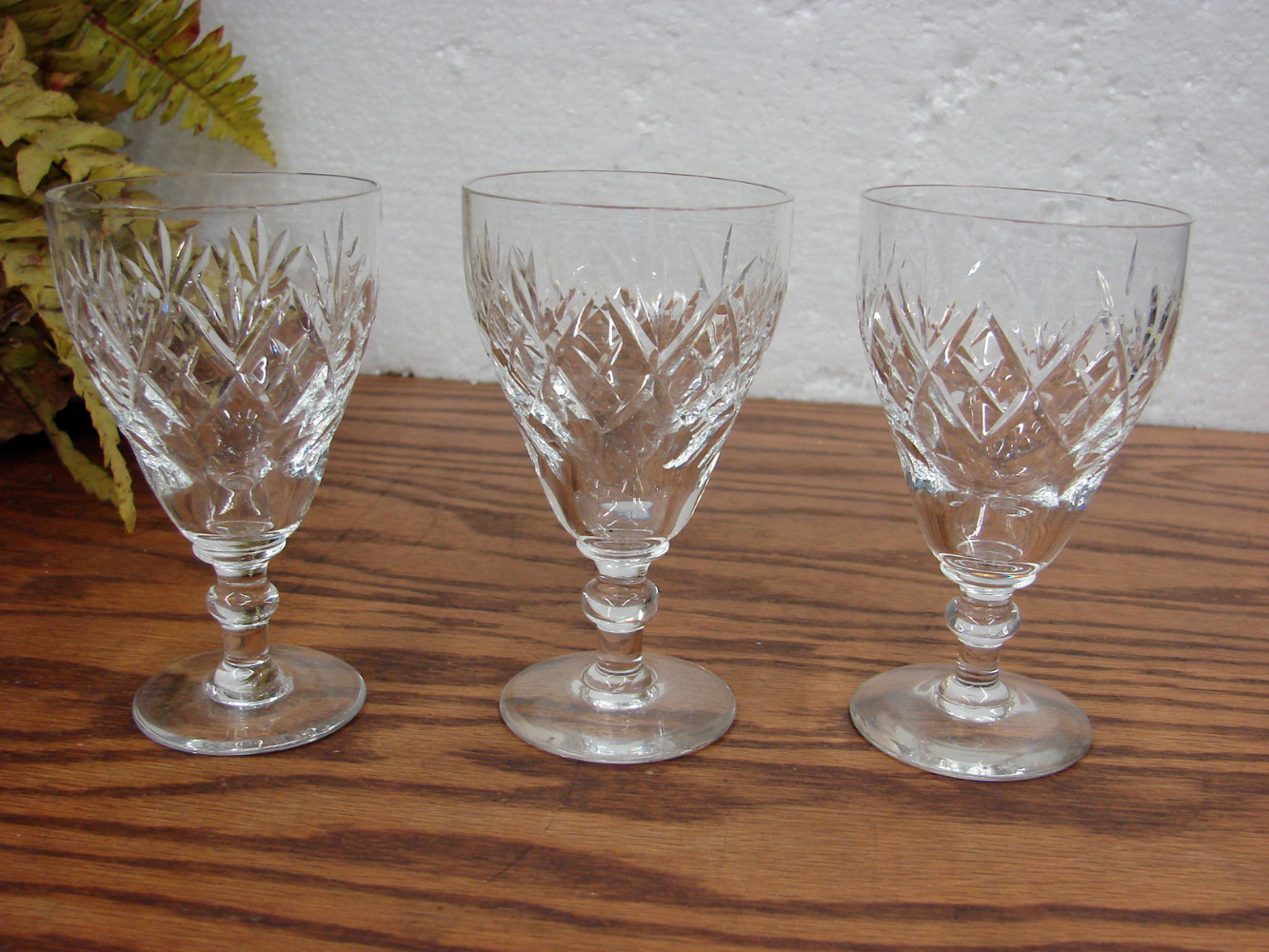 Set/3 Webb Corbett Georgian 4 9/16" Stemmed Glasses 1940's Stemware